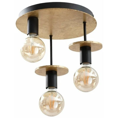 Image of Saturn Multi Arm Semi Flush Ceiling Light Gold, 30cm, 3x E27