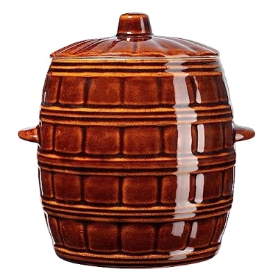 Image of KADAX Stoneware Pot, Ceramic Pot with Side Handles and Lid, Dishwasher Safe Handmade Fermentation Pickle (8L), K8647