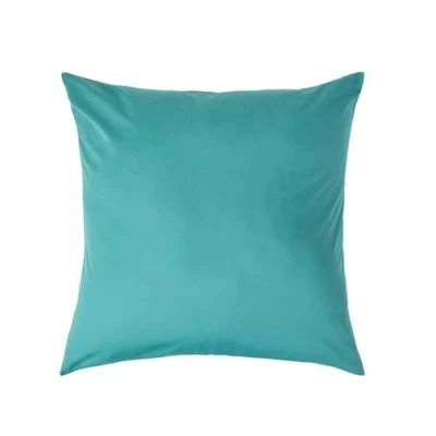 Image of HOMESCAPES Teal Pure Egyptian Cotton Euro Size Pillowcase 60 x cm 200 TC 400 Thread Count Percale Equivalent Large Square Pillow Case with Zip