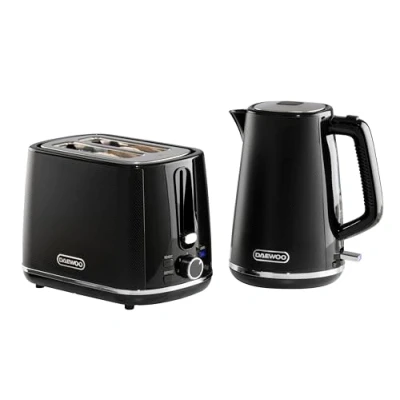 Image of Daewoo Stirling, Jug Kettle &amp; Toaster Set,Black