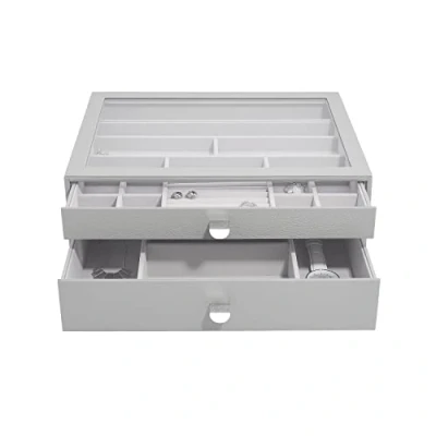 Image of Stackers Pebble Grey Supersize Jewellery Box Set of 2 (with drawers)