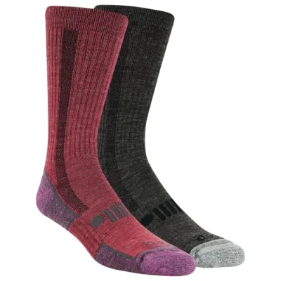 Image of Jeep Women&#039;s Wool Blend Trail Crew Socks 2 Pair Pack, Raspberry, Shoe Size 5 11, Raspberry