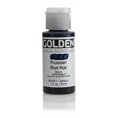 Image of Pro Art Golden Fluid Acrylic Paint 1 oz Historical Prussian Blue Hue