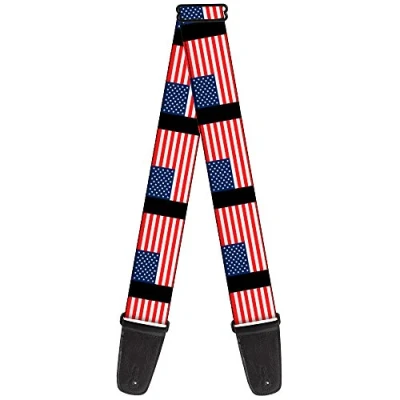 Image of Guitar Strap United States Flags 2 Inches Wide