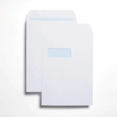 Image of indigo® A4 C4 White Window Envelopes Peel &amp; Seal for Posting mailing Home Office and Ecommerce eco Friendly (250)