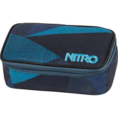 Image of Nitro Pencil Case XL inkl. Geo Dreieick &amp; Stundenplan, Federmäppchen, Schlampermäppchen, Faulenzer Box, Federmappe, Stifte Etui, Fragments Blue