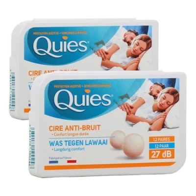 Image of Quies Boules Natural Wax Earplugs Pack 2 x 12 Pairs of