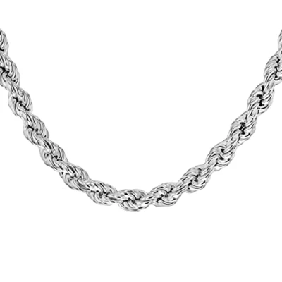 Image of Tuscany Silver Women&#039;s Sterling 4.2 mm Rope Chain Necklace of Length 61 cm/24 Inch