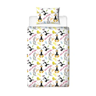 Image of Looney Tunes Official Single Duvet Cover Gang Design Reversible 2 Sided Bedding Cover, Pillow Case Included LYTGNGDS001UK1 Cartoon