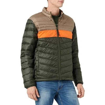 Image of JACK &amp; JONES Men&#039;s Lightweight Long Sleeve Padded Puffer Jacket, Exuberance Colour, UK Size XL