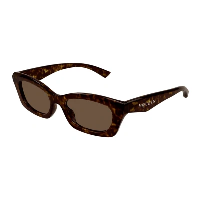 Image of Sunglasses Alexander mcqueen Am0468s col. 002 Donna Squadrata Havana