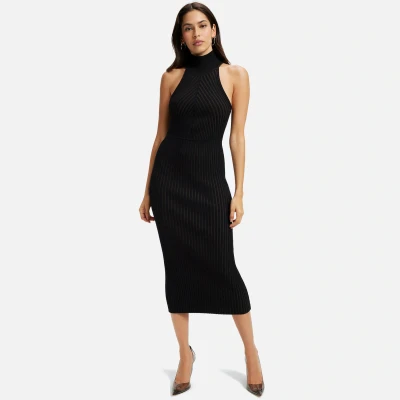 Image of Good American Ribbed Knit Halterneck Midi Dress 4XL 5XL