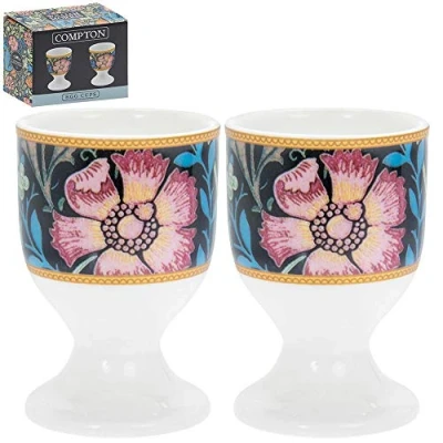 Image of Set of 2 Compton Design Fine China Kitchen Breakfast Hard Boiled Eggs Egg Cups