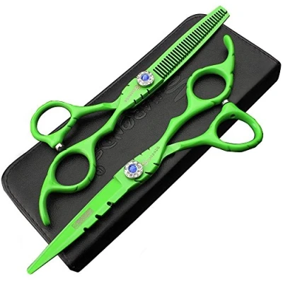 Image of Professional 6 inch Japan 440c Hair Trim Salon Cut and thinning Barber Cutting Tools Hairdressing Scissors (Scissors Set)