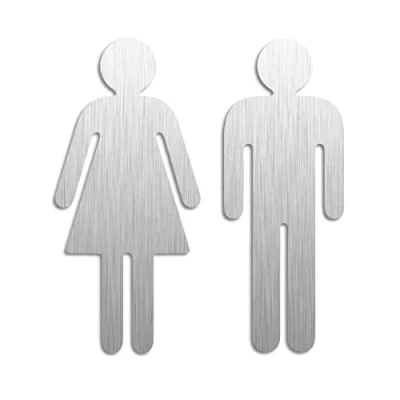 Image of No. 1072 Toilet Signs for Men and Women Picto Stainless Steel Height 120 mm Ofform Design