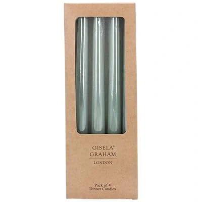 Image of Gisela Graham Pale Green Tapered Dinner Candles Set of Four