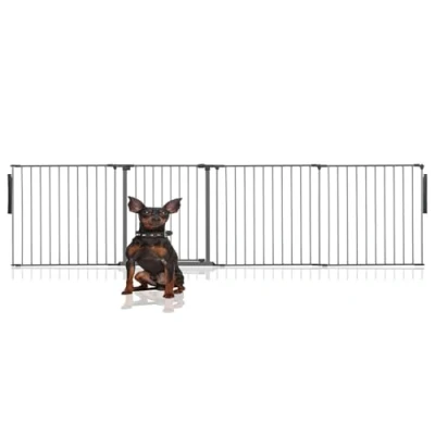 Image of Bettacare Premium Multi Panel Flexible Pet Barrier, up to 298cm Wide, Grey, 70cm High, Dog Barrier for Pets Dogs and Puppy, Puppy suitable Indoor Outdoor use, Easy Installation