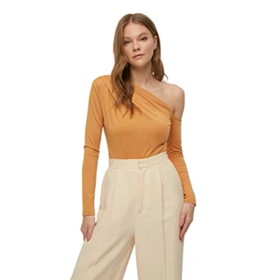 Image of Trendyol Women Plain Middle Knit Bodysuit