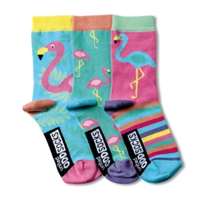 Image of United Oddsocks 3 For Girls UK 12 5.5 (Flamingo)