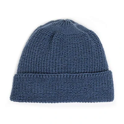 Image of Leuchtfeuer Strickwaren Borkum 303 Beanie Chunky Knit Made in Germany, jeans colour, One Size
