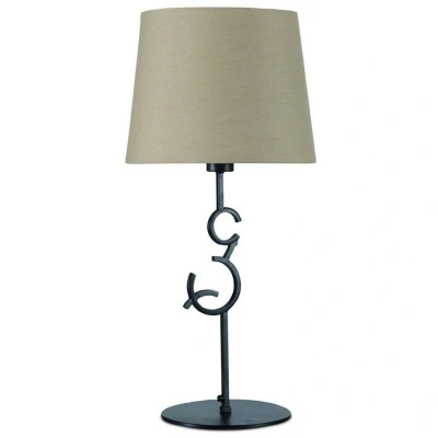 Image of Argi Table Lamp 1 Light E27 Large with Taupe Shade Brown Oxide