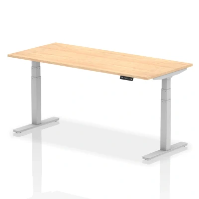 Image of Air 1800/800 Maple Height Adjustable Desk With Silver Legs HA01016