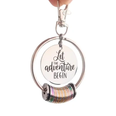 Image of Custom Traveler Keychain, Country Tag Travel Keyring, World Clip, Key Charm, Token &amp; Tags