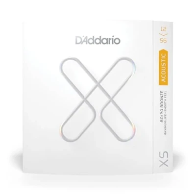 Image of D&#039;Addario Guitar Strings XS 80/20 Bronze Coated Acoustic XSABR1256 Greater Break Strength with Tuning Stability For 6 String Guitars 12 56 Light Top/Medium Bottom