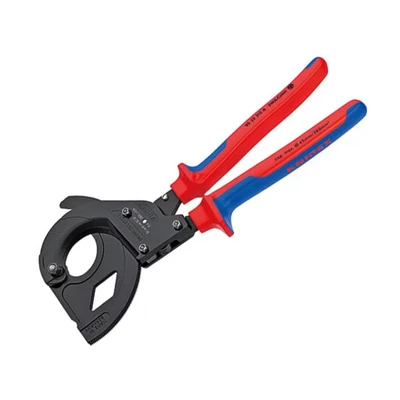 Image of Knipex Cable Cutter (ratchet action) for steel wire armoured cables (SWA cable) black lacquered, with multi component grips 315 mm 95 32 A