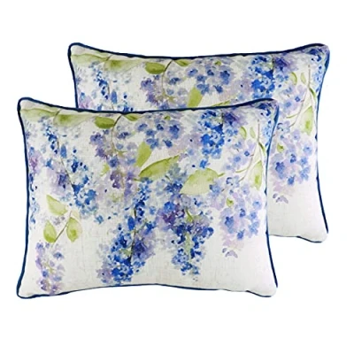 Image of Evans Lichfield Blossoms Lilac Twin Pack Polyester Filled Cushions, Azure, 43 x 33cm