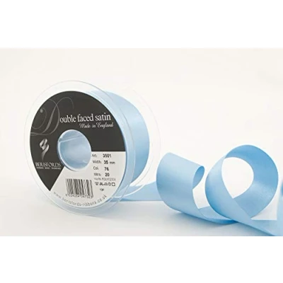 Image of Berisfords 3501 Double Satin Ribbon, Cornflower, 35 mm