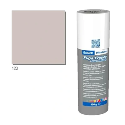 Image of MAPEI Ultracare FUGA Fresca Fresh Escape 123 Artic White Polymer Paint to Renew The Color of Cement Joints Bottle 160 gr.