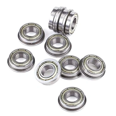 Image of Hilitand 10 Pcs Bearing, Steel Mini Ball Bearings, F688ZZ Miniature Metal Double Shielded Flange Deep Groove Bearings for Motor 8x16x5mm