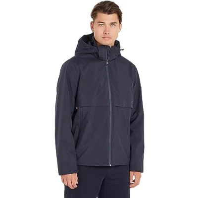 Image of Tommy Hilfiger Men&#039;s Hooded Jacket for Transition Weather, Blue (Desert Sky), XL