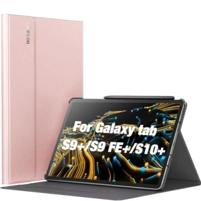 Image of INFILAND Galaxy Tab S10+ Plus/S9 FE+/S9+ Plus Case, Multi Angle Stand Cover Compatible with Samsung 12.4 Inch 2024/2023 [Auto Wake/Sleep], Rose Gold