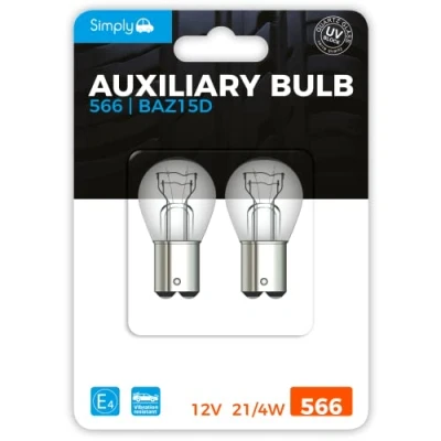 Image of 73x Simply S566BL 12V 21/4W BAZ15D Blister Bulb