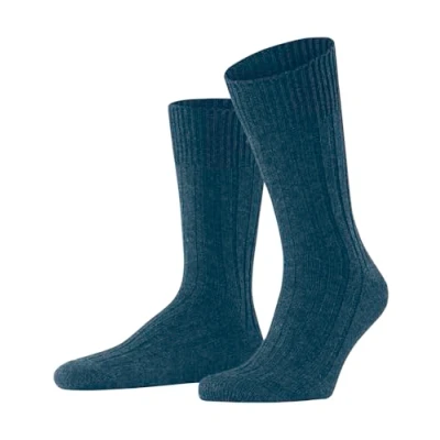 Image of ESPRIT Men&#039;s Hygge M SO Wool Cashmere Patterned 1 Pair Socks, Blue (Teal 6563), 8.5 11