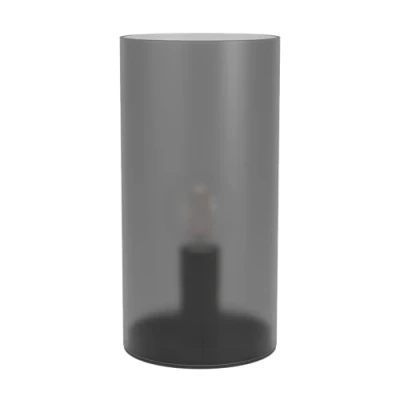 Image of Eglo Table lamp Geo, Cylindrical Bedside lamp, Room Decoration Bedroom, Elegant Living Lighting, Glass and Plastic in Grey, E14 Socket, Ø 10 cm