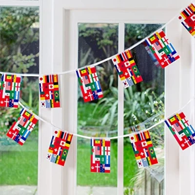 Image of Talking Tables Flag Bunting Party Decorations, Eurovision, Sporting Nations, Olympics, England 3m