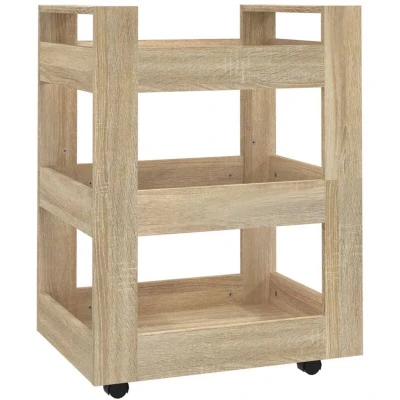 Image of vidaXL Kitchen Trolley Sonoma Oak 60x45x80 cm Engineered Wood