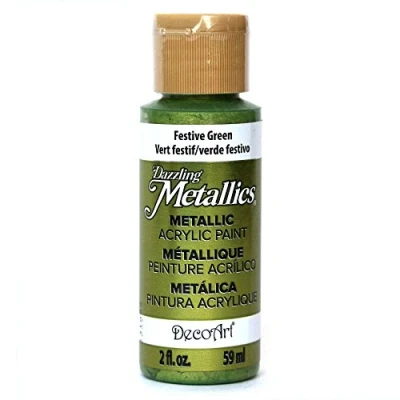 Image of Deco Art Americana Acrylic Metallic Paint, Festive Green, 59 ml (Pack of 1)
