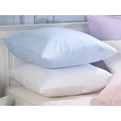 Image of Plain Dye Blended Cotton 65cm x Continental Housewife Pillowcase Pair in Blue
