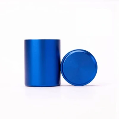 Image of RetailTrends UK Aluminium Smell Proof Storage Container, Solid Colour Airtight Sealed Jar for Herbs: (Blue)