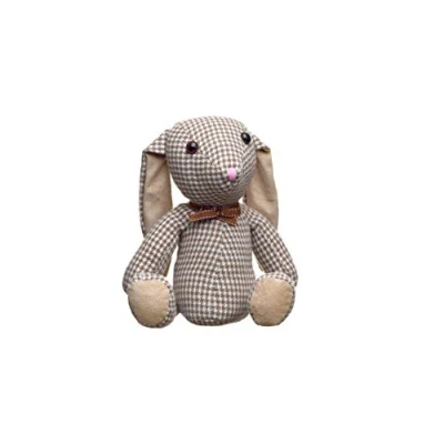 Image of Heitmann Deco Door Stop Rabbit Animal Fabric Window Stopper Decorative Living Room Brown Approx. 19 x 25 cm