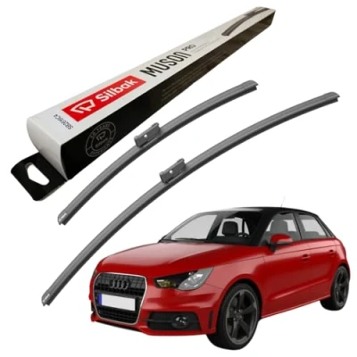 Image of Silbak Windscreen Wipers, fits for AUDI A1 SPORTBACK (09/2011 10/2018) Front Wiper Blades, 600mm/400mm