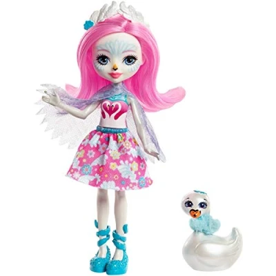 Image of Enchantimals FRH38 Saffi Swan Doll and Poise Figure, Multi Colour
