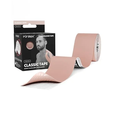 Image of Kintex Kinesiology Tape Classic, 5 cm x m, Skin Friendly &amp; Waterproof Tape, Physio Medical for Sports Physiotherapy (Beige)