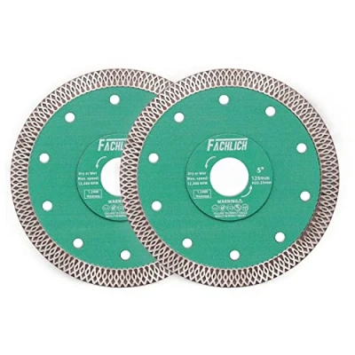 Image of FACHLICH Diamond Porcelain Cutting Disc 2pk 125MM Ceramic Saw Blade X Mesh Turbo for Tile Marble