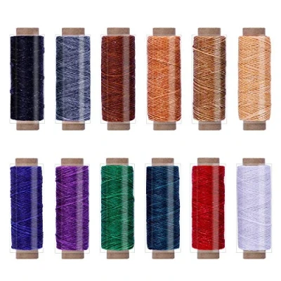 Image of 656Yards Leather Sewing Thread, 12 Color Waxed Thread Kit, 150D for Cord Craft DIY Bookbinding Shoes Repairing Projects, Each of 54 Yards