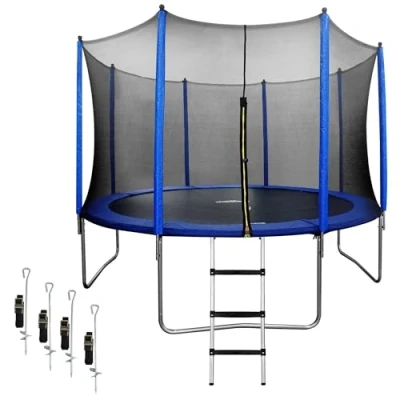 Image of Dellonda 12ft Heavy Duty Outdoor Trampoline for Kids with Safety Enclosure Net, Includes Anchor Kit and Ladder DL95